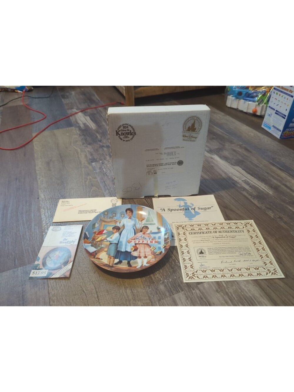 Knowles Disney Mary Poppins Spoonful Of Sugar 8.5" Collector Plate w/COA & box